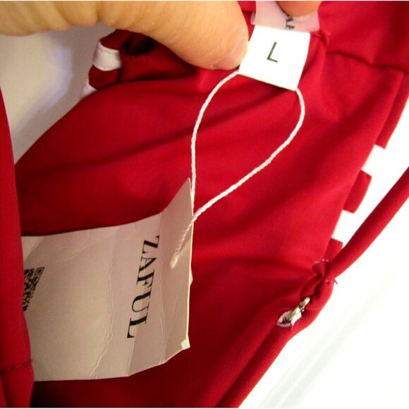 ZAFUL Swim Red Bikini Two Piece Set - Size US 8/Large - Women Swimwear/Suit NWT - Picture 8 of 16